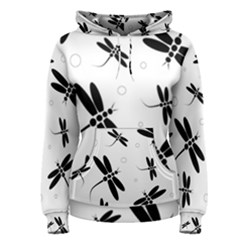 Black And White Dragonflies Women s Pullover Hoodie by Valentinaart