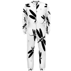 Black And White Dragonflies Onepiece Jumpsuit (men)  by Valentinaart