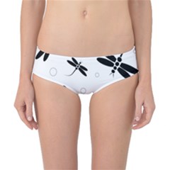 Black And White Dragonflies Classic Bikini Bottoms by Valentinaart