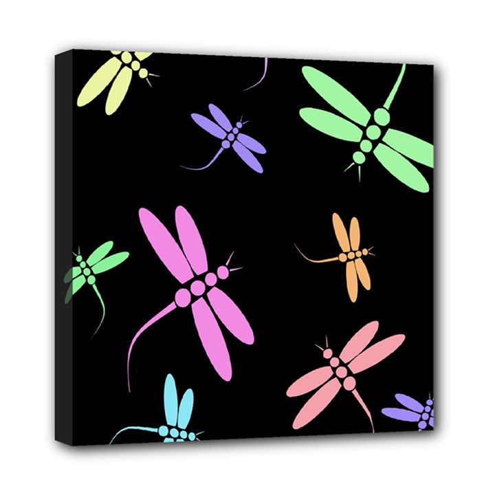 Pastel dragonflies Mini Canvas 8  x 8 