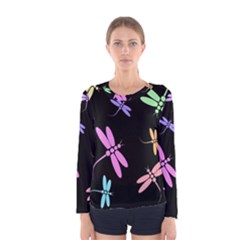 Pastel Dragonflies Women s Long Sleeve Tee