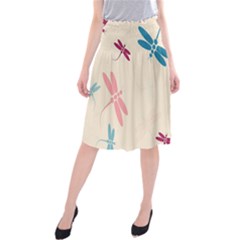 Pastel Dragonflies  Midi Beach Skirt by Valentinaart