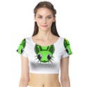 Transparent firefly Short Sleeve Crop Top (Tight Fit) View1