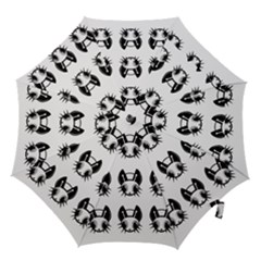 Black And White Fireflies Patten Hook Handle Umbrellas (large)