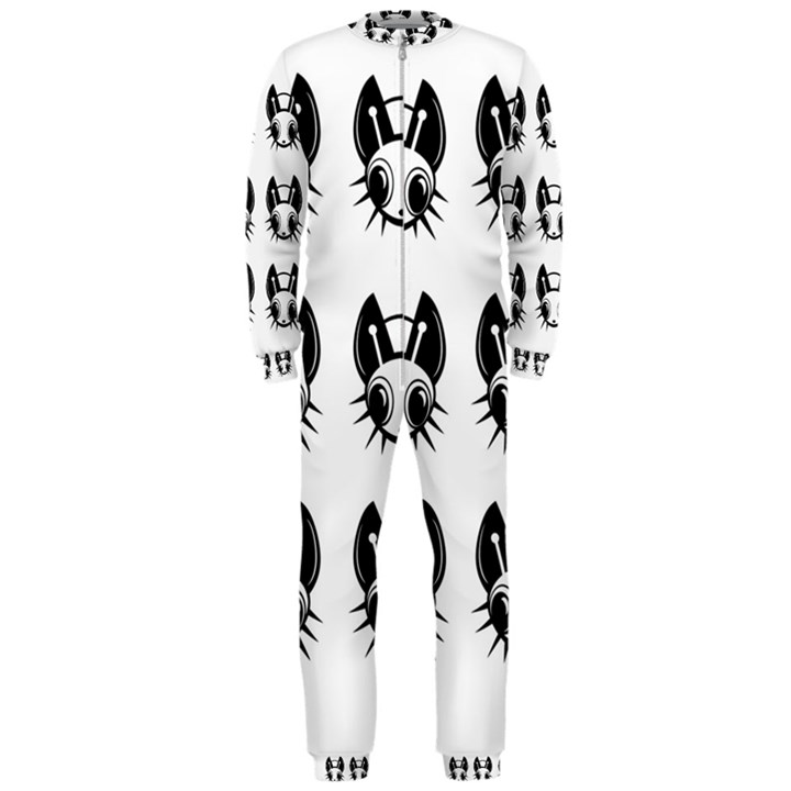 Black and white fireflies patten OnePiece Jumpsuit (Men) 