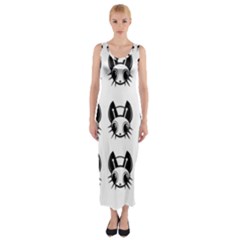 Black And White Fireflies Patten Fitted Maxi Dress by Valentinaart