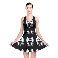 White And Black Fireflies  Reversible Skater Dress by Valentinaart