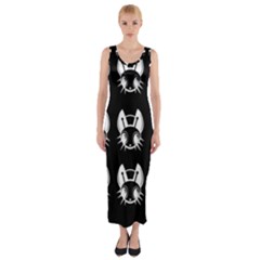 White And Black Fireflies  Fitted Maxi Dress by Valentinaart