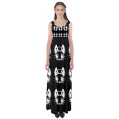 White And Black Fireflies  Empire Waist Maxi Dress by Valentinaart