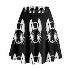 White And Black Fireflies  High Waist Skirt