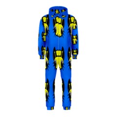 Yellow And Blue Firefies Hooded Jumpsuit (kids)