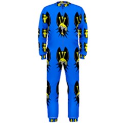 Yellow And Blue Firefies Onepiece Jumpsuit (men)  by Valentinaart