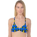 Yellow and blue firefies Reversible Tri Bikini Top View3