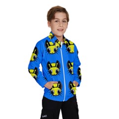 Yellow And Blue Firefies Wind Breaker (kids) by Valentinaart