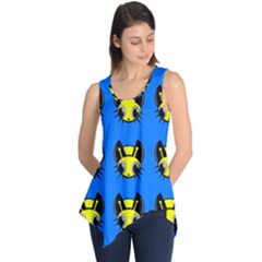 Yellow And Blue Firefies Sleeveless Tunic by Valentinaart