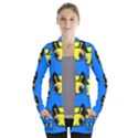 Yellow and blue firefies Women s Open Front Pockets Cardigan(P194) View1