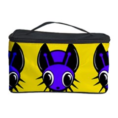 Blue And Yellow Fireflies Cosmetic Storage Case by Valentinaart