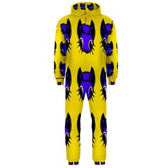 Blue And Yellow Fireflies Hooded Jumpsuit (men)  by Valentinaart