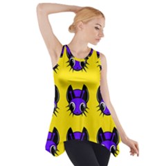 Blue And Yellow Fireflies Side Drop Tank Tunic