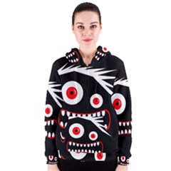 Crazy Monster Women s Zipper Hoodie by Valentinaart