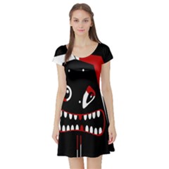 Zombie Face Short Sleeve Skater Dress by Valentinaart