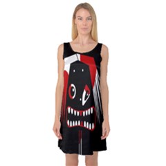 Zombie Face Sleeveless Satin Nightdress