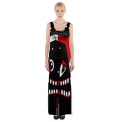 Zombie Face Maxi Thigh Split Dress by Valentinaart