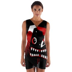 Zombie Face Wrap Front Bodycon Dress by Valentinaart