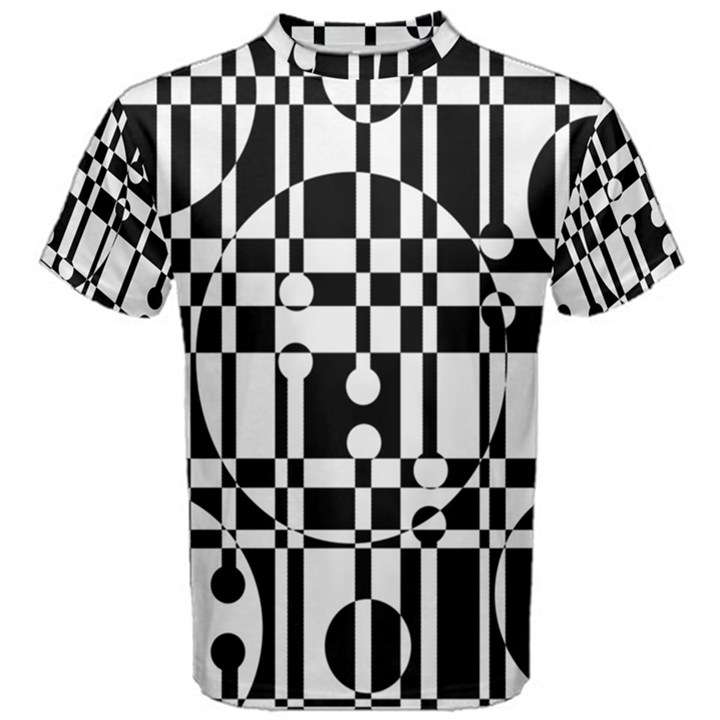 Black and white pattern Men s Cotton Tee