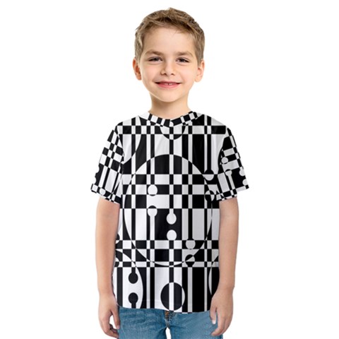 Black And White Pattern Kid s Sport Mesh Tee by Valentinaart