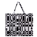 Black and white pattern Zipper Large Tote Bag View1