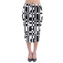 Black and white pattern Midi Pencil Skirt