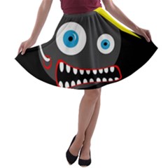 Crazy Man A-line Skater Skirt by Valentinaart