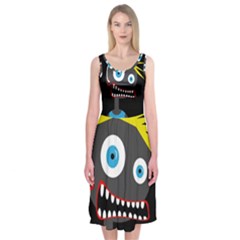 Crazy Man Midi Sleeveless Dress by Valentinaart