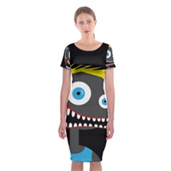 Crazy Man Classic Short Sleeve Midi Dress by Valentinaart