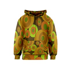 Brown Pattern Kids  Zipper Hoodie