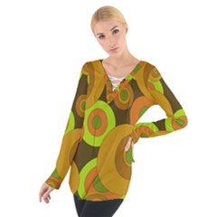 Brown Pattern Women s Tie Up Tee