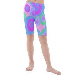 Pink Pattern Kid s Mid Length Swim Shorts by Valentinaart