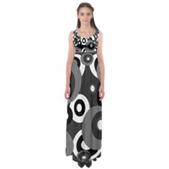 Gray Pattern Empire Waist Maxi Dress by Valentinaart