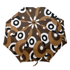 Brown Pattern Folding Umbrellas by Valentinaart