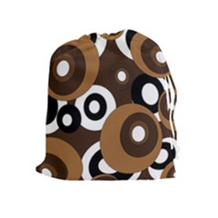 Brown Pattern Drawstring Pouches (extra Large) by Valentinaart