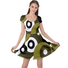 Green Pattern Cap Sleeve Dresses by Valentinaart