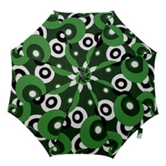 Green Pattern Hook Handle Umbrellas (small) by Valentinaart