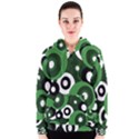 Green pattern Women s Zipper Hoodie View1