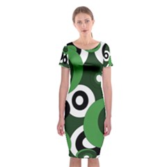 Green Pattern Classic Short Sleeve Midi Dress by Valentinaart