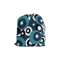 Blue Pattern Drawstring Pouches (medium)  by Valentinaart