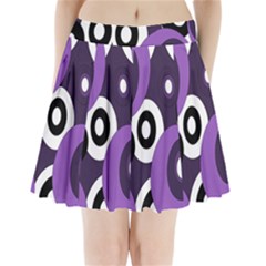 Purple Pattern Pleated Mini Mesh Skirt