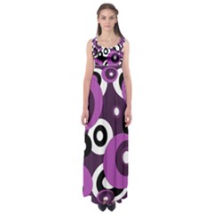 Purple Pattern Empire Waist Maxi Dress by Valentinaart