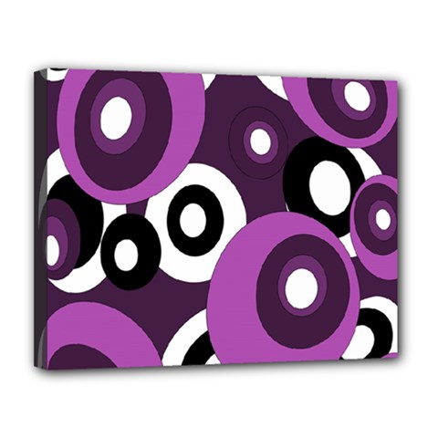 Purple Pattern Canvas 14  X 11  by Valentinaart