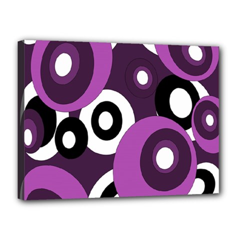 Purple Pattern Canvas 16  X 12  by Valentinaart